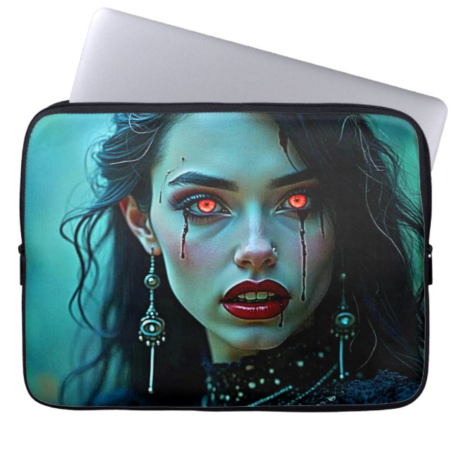 Vampire Queen: Mörk Allure Konst Laptop Fodral (Framsidan)