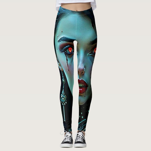 Vampire Queen: Mörk Allure Konst Leggings (Framsida)