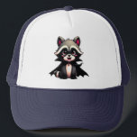 Vampire Raccoon Keps<br><div class="desc">Bring spooky season sweetness to life with this adorable vampire raccoon! Perfect for Halloween,  gothic gifts,  animal lovers,  or anyone who loves creepy-cute characters with big eyes and fangs 🦝🖤🦇</div>