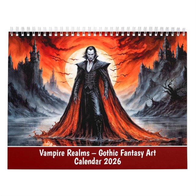 Vampire Realms – Gothic Fantasy Art Calendar 2026 Kalender (Omslag)