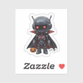 Vampire Robot Vinyl Sticker Cute Halloween Sci-Fi Klistermärken