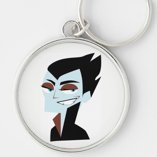 VAMPIRE RUND SILVERFÄRGAD NYCKELRING (Framsidan)