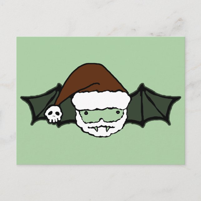 Vampire Santa Fladdermus Vykort (Framsida)