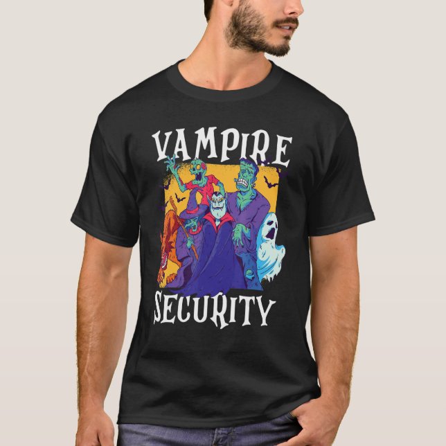 Vampire Security  Easy Halloween Costume T Shirt (Framsida)
