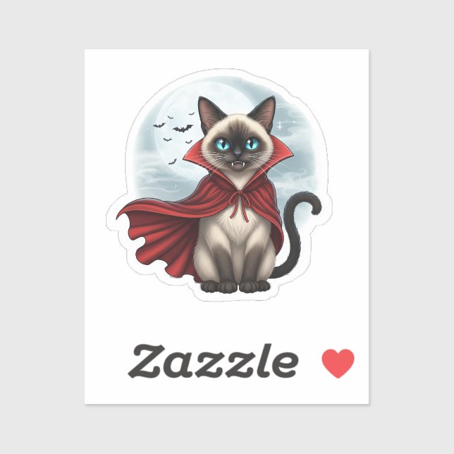 Vampire Siamese - Halloween Siamese Cat Klistermärken (Ark)