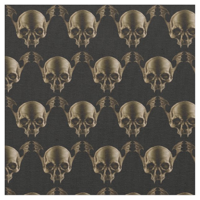 Vampire Skull Fabric Tyg (Närbild)