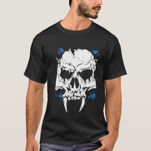 Vampire Skull Illustration Modern Black Art T Shirt