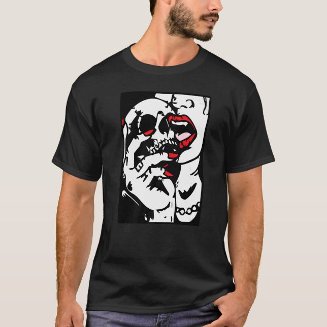 Vampire Skull Tattoo T Shirt (Framsida)