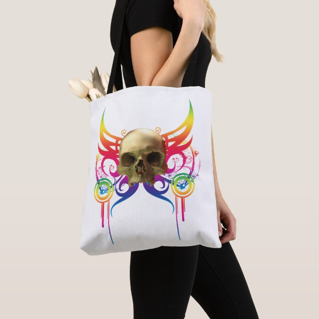 Vampire Skull Tote Bag Tygkasse (Närbild)