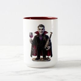 Vampire Sommelier Cabernet Vampirius Funny Hallowe Två-Tonad Mugg