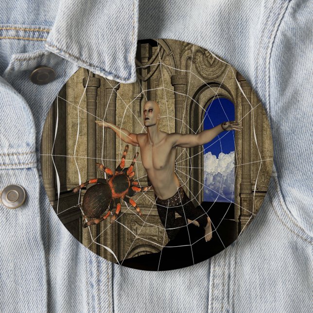 Vampire Spiders Webben Pinback Button Knapp (In Situ)