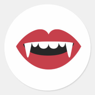 Vampire Teeth Runt Klistermärke