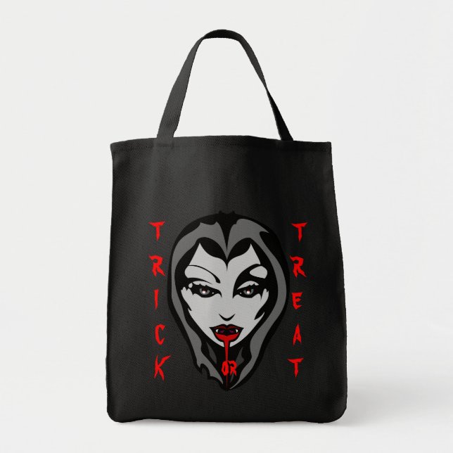 Vampire Tote Bag Halloween Vampire Bag Tygkasse (Framsidan)