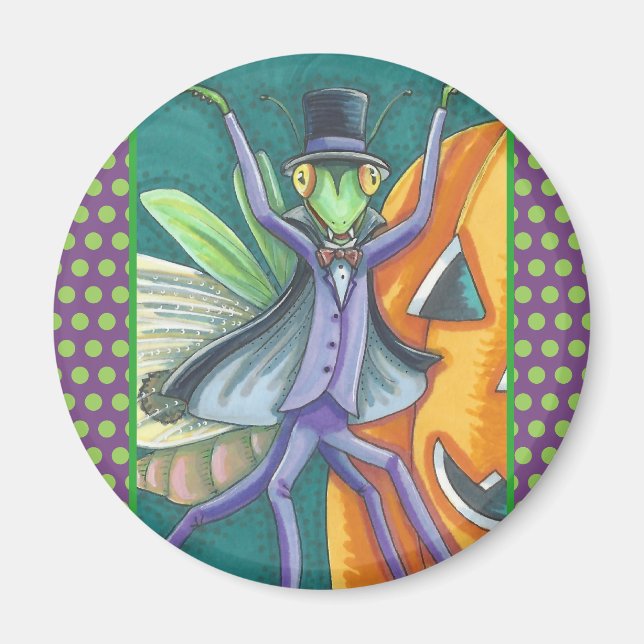 VAMPIRE TRANSYLVANIA PRAYING MANTIS MAGNET Round (Framsidan)