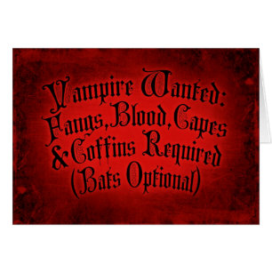 Vampire Wanted Hälsningskort