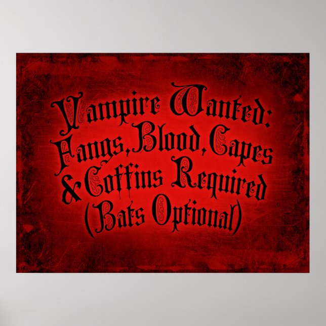 Vampire Wanted Poster (Framsidan)
