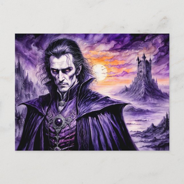 Vampire Warrior in Ruining City Vykort (Framsida)