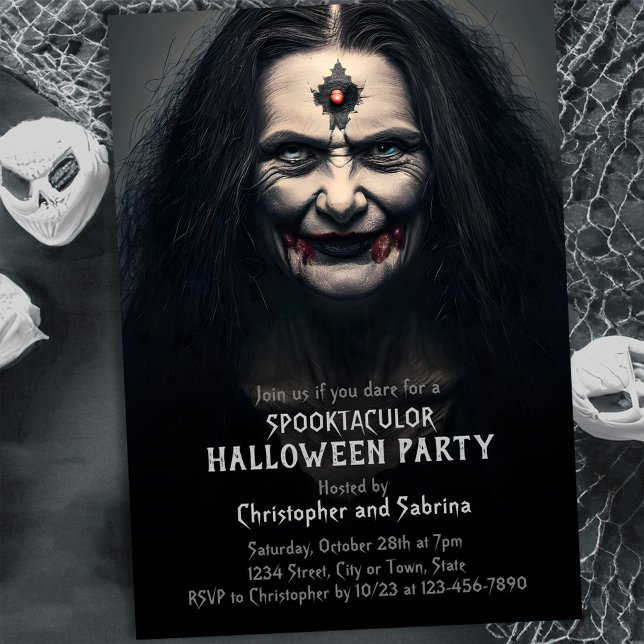 Vampire Witch Halloween fest Inbjudningar (Skapare uppladdad)