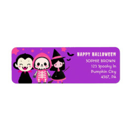 Vampire Witch Skeleton Halloween Returadress Etikett