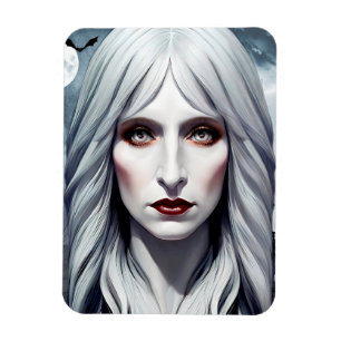 Vampire Witch Woman Fantasy Mörk art Magnet