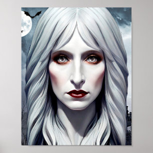 Vampire Witch Woman Fantasy Mörk art Poster