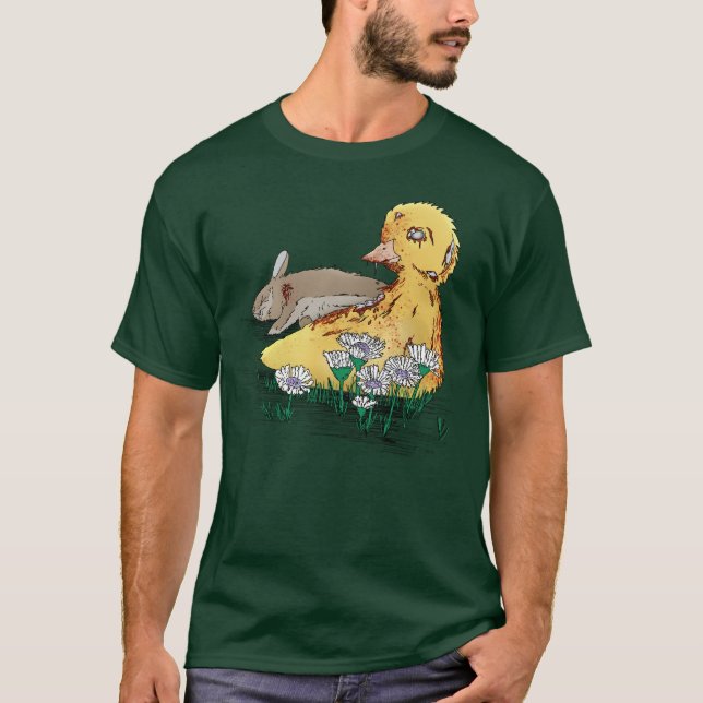 Vampire-Zombie Påsk Duckling T Shirt (Framsida)