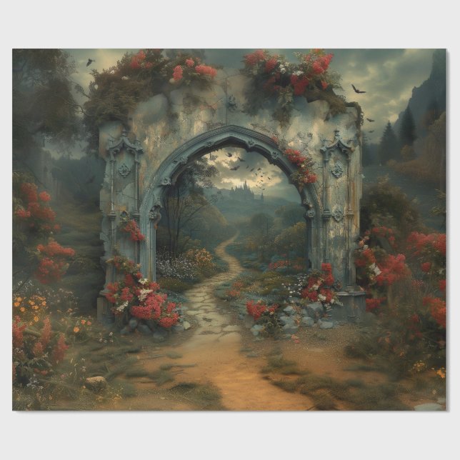 Vampirecore Dracula's Castle Halloween | gotik Presentpapper (Platt)