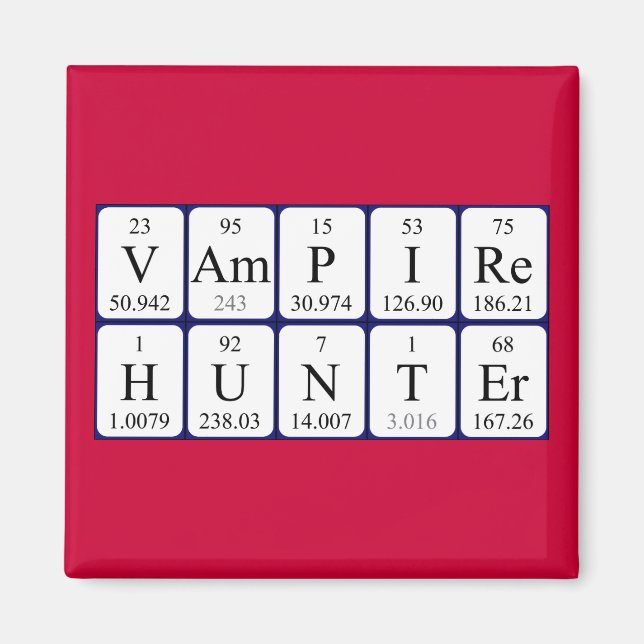VampireHunter-periodisk bord-frasmagnet Magnet (Framsidan)