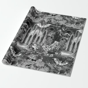 Vampires Crypt Graves Döskallar Fladdermus Gothic Presentpapper