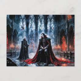 Vampires in Gothic Cathedral Hall Vykort