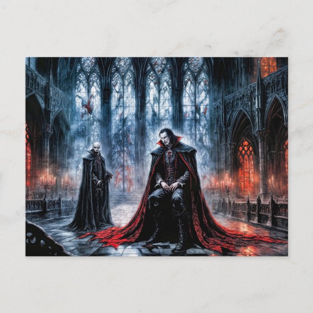 Vampires in Gothic Cathedral Hall Vykort (Framsida)