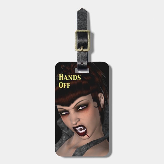 Vampiress något att sägahänder av lätt bagagebricka (Vertikal Framsida)