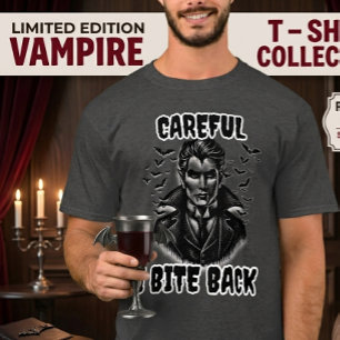 Vampirkostym Rolig Halloween "Var försiktig jag bi T Shirt