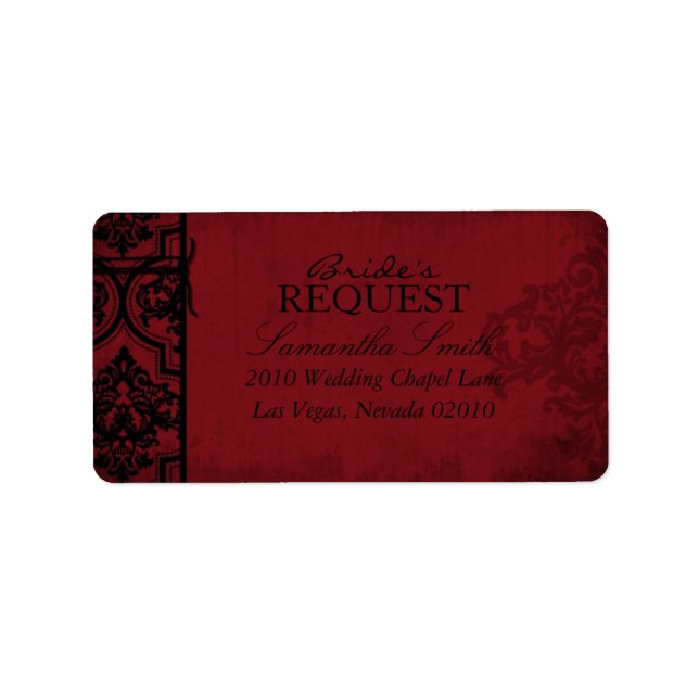 Vampre Bride Address Label B Adressetikett (Framsidan)