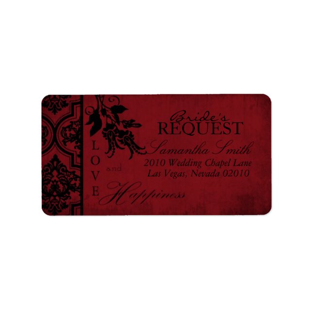 Vampre Bride Address Label C Adressetikett (Framsidan)