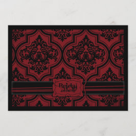 Vampre Bride Goth Red Damask Möhippa Inbjudningar