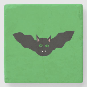 Vampre Cat Faced Fladdermus Halloween Stone Underl Stenunderlägg