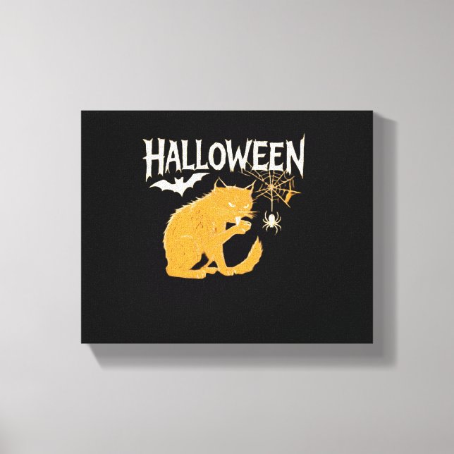 Vampre Cats Halloween Classic T-Shirt Canvastryck (Framsida)