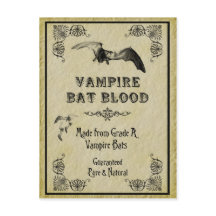 Vampre Fladdermus Blood Halloween-receptkort