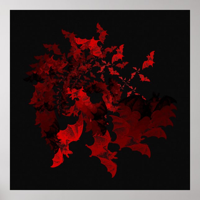 Vampre Fladdermus Red Poster (Framsidan)