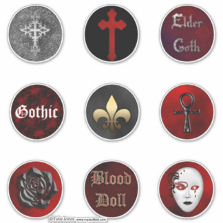 Vampre Gothic Round Collector's Stickers Set Klistermärken