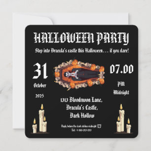 Vampre 🖤 halloween fest-Black-inbjudningskort Inbjudningar