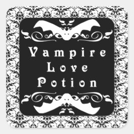 Vampre Kärlek Potion (Black) Halloween Stickers Fyrkantigt Klistermärke