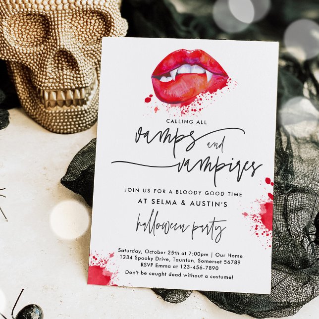 Vamps och Vampyres Halloween Cocktail Party Soiree Inbjudningar (Skapare uppladdad)