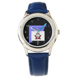 Vamptastic Halloween Kids Blue Leather Strap Watch Armbandsur