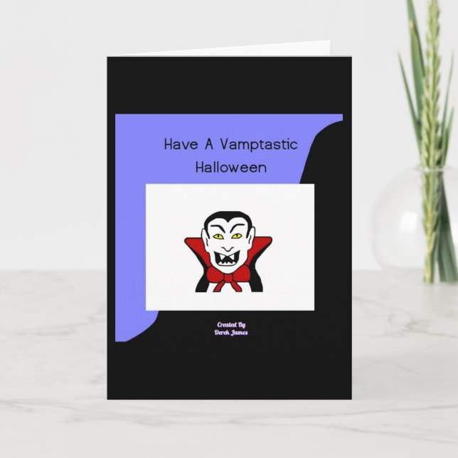 Vamptastic Halloween-Lodrät Greeting Card Kort (Framsida)