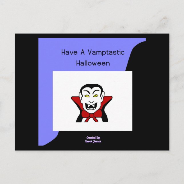 Vamptastiskt Halloween-vykort Vykort (Framsida)