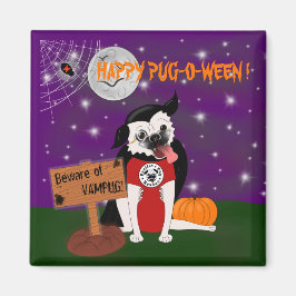 Vampug: Vampire Pug Halloween-kylskåp, magnet