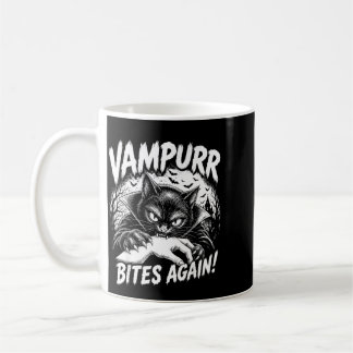Vampurr biter halloween katt älskare halloween kaffemugg