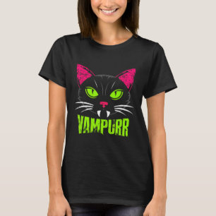 Vampurr Cat Black Cat Halloween Spooky Vampire T Shirt